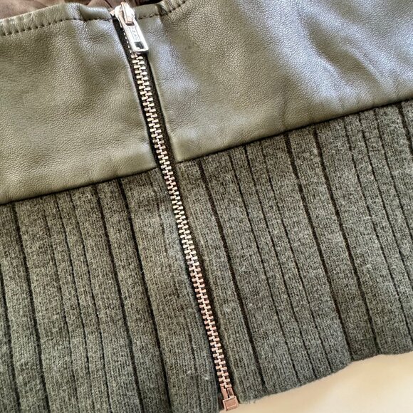 FREE SHIPPING! 3.1 PHILLIP LIM - Green Knit-Trimmed Vegan Leather Halter Top - Picture 10 of 10